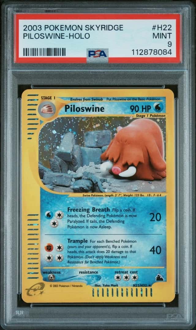 Pokemon Piloswine Holo Skyridge H22/144 PSA 9 Mint