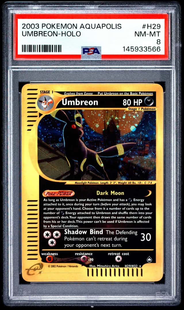 Pokemon Umbreon Holo Aquapolis H29/147 PSA 8