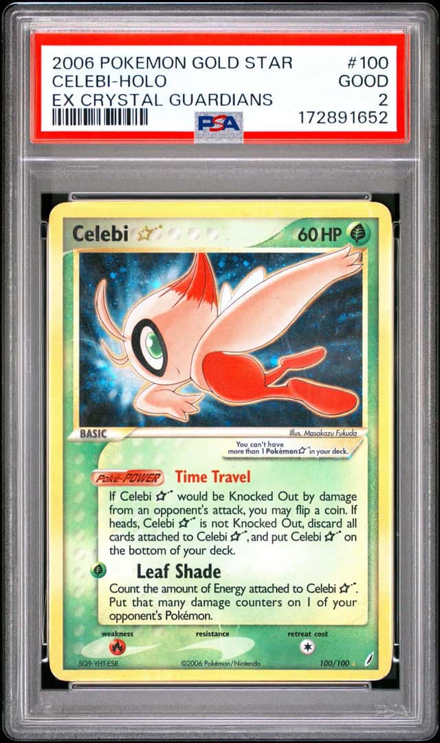 Pokemon Celebi Holo Crystal Guardians 100/100 Gold Star PSA 2