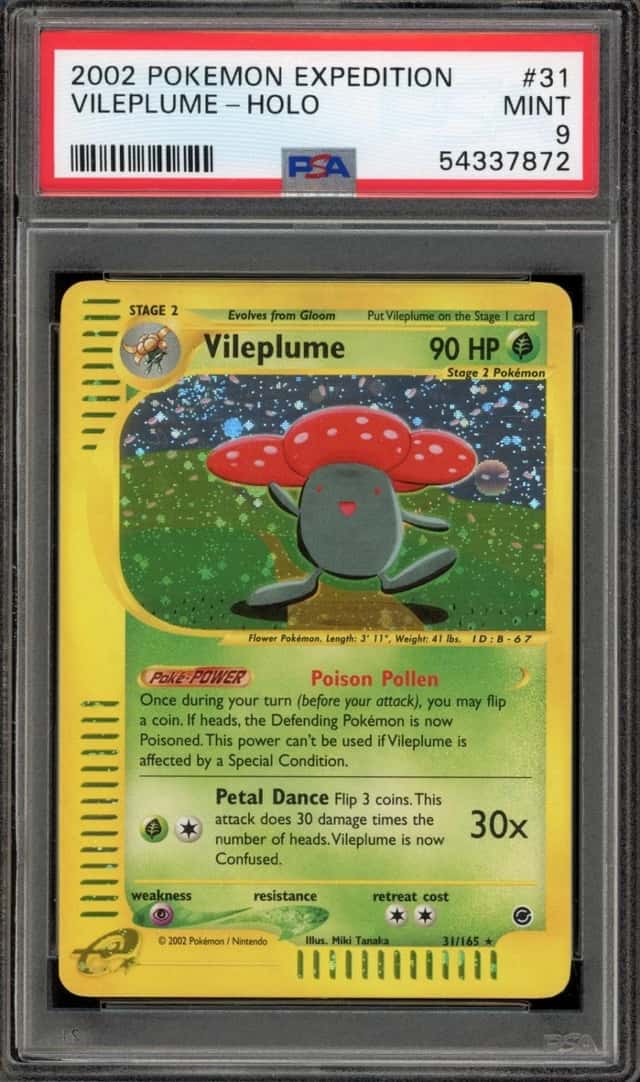 Pokemon Vileplume Holo Expedition 31/165 PSA 9 Mint