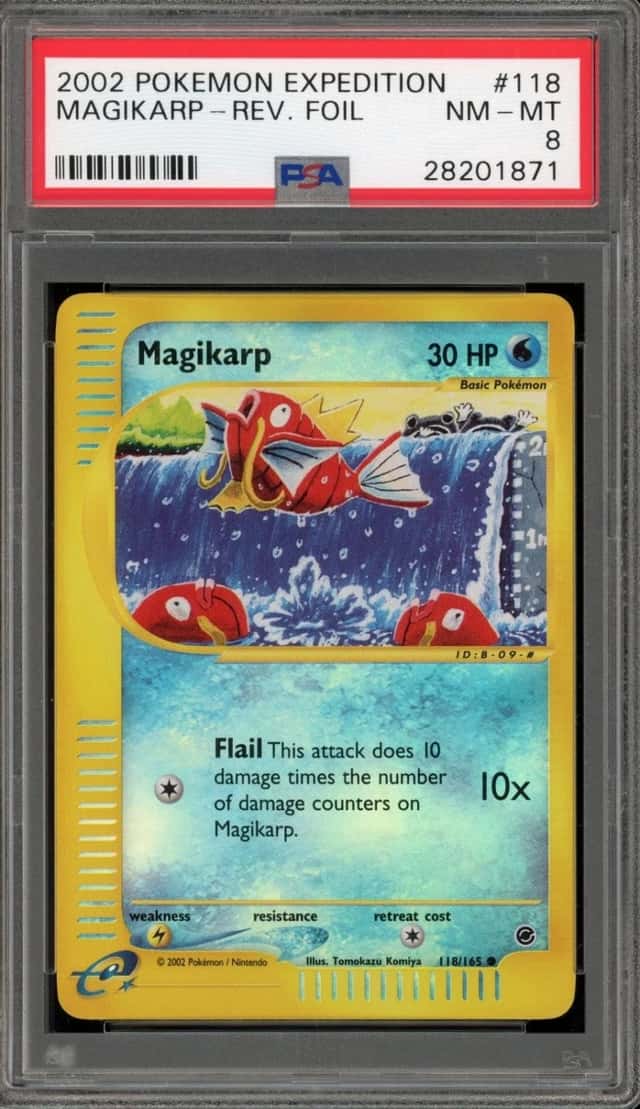 Pokemon Magikarp Reverse Holo Expedition 118/165 PSA 8