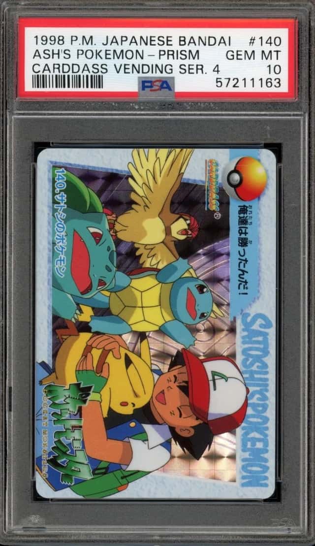 Pokemon Ash's Pokemon Prism Bandai Carddass Vending Series 4 140 Japanese PSA 10