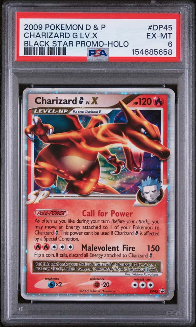 2009 Pokemon D & P Black Star Promo #DP45 Charizard G LV.X Holo PSA 6