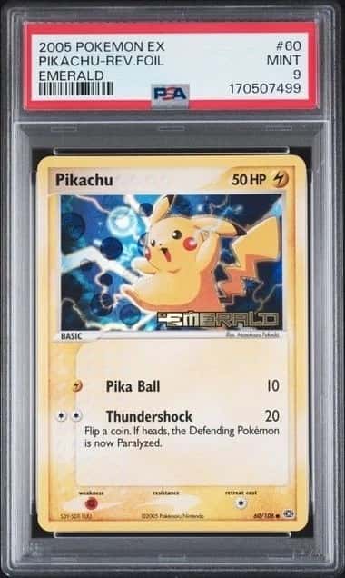 2005 Pokemon EX Emerald Pikachu #60 Reverse Holo PSA 9
