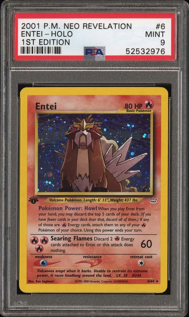 2001 POKEMON NEO REVELATION 1ST EDITION #6 ENTEI-HOLO PSA 9