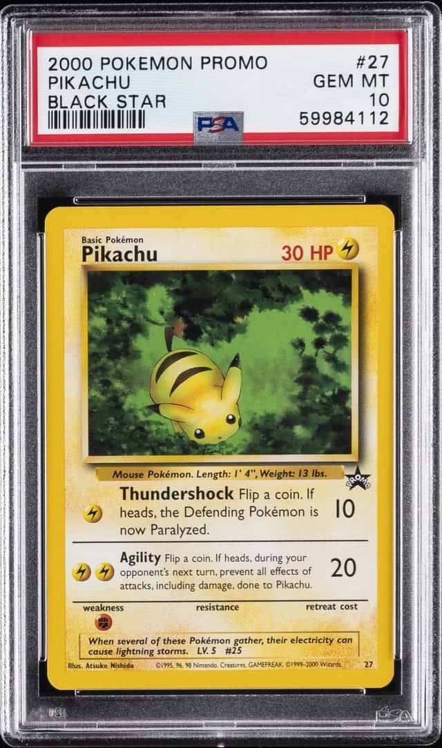 2000 POKEMON PROMO BLACK STAR #27 PIKACHU PSA 10