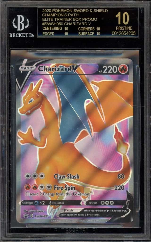 Pokemon Charizard V Champion's Path ETB Promo SWSH050 BGS 10 BLACK LABEL