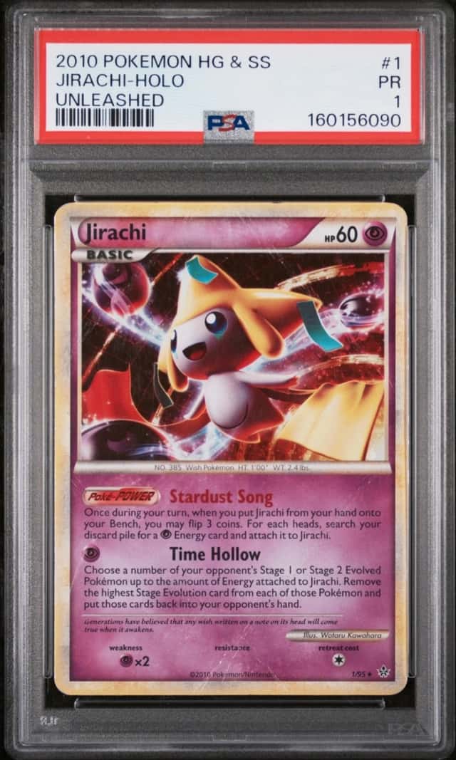 2010 POKEMON HEARTGOLD & SOULSILVER UNLEASHED #1 JIRACHI-HOLO PSA 1