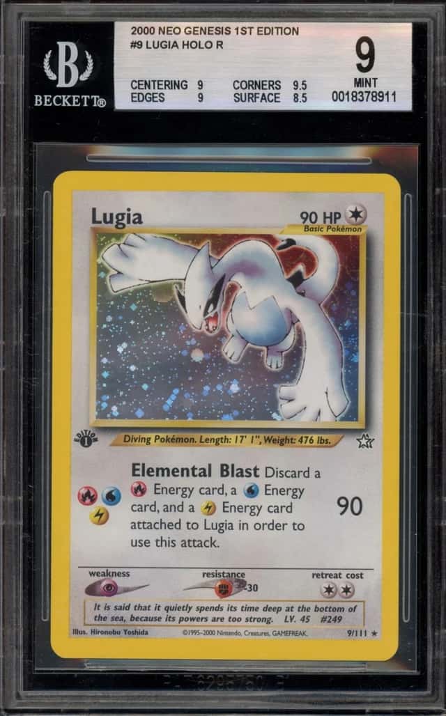 Pokemon Lugia Neo Genesis 1st Edition Holo 9 BGS 9 Mint