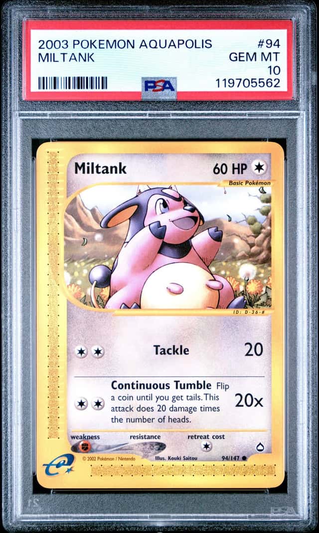 2003 POKEMON AQUAPOLIS #94 MILTANK PSA 10