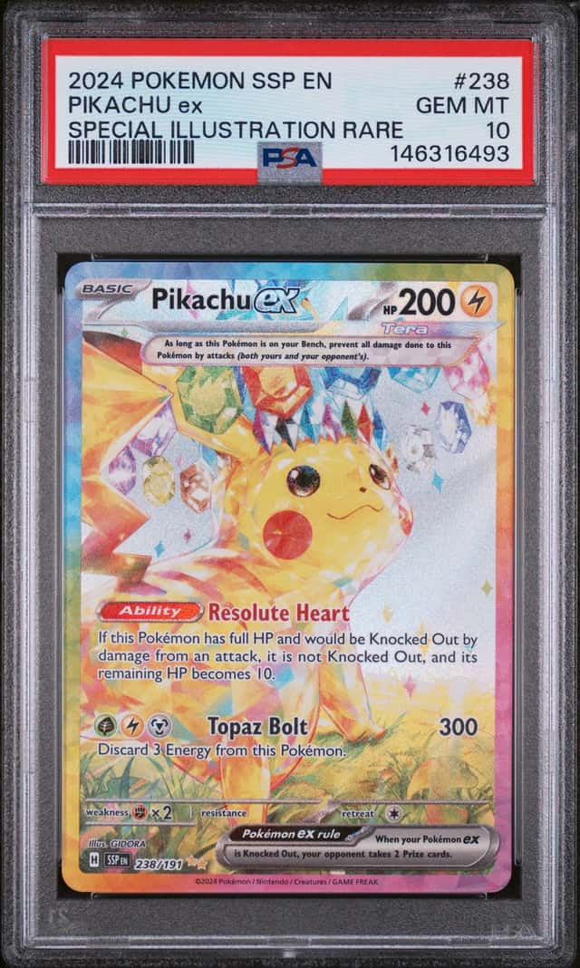 2024 pokemon ssp en pikachu ex psa 10 Special illustration Rare