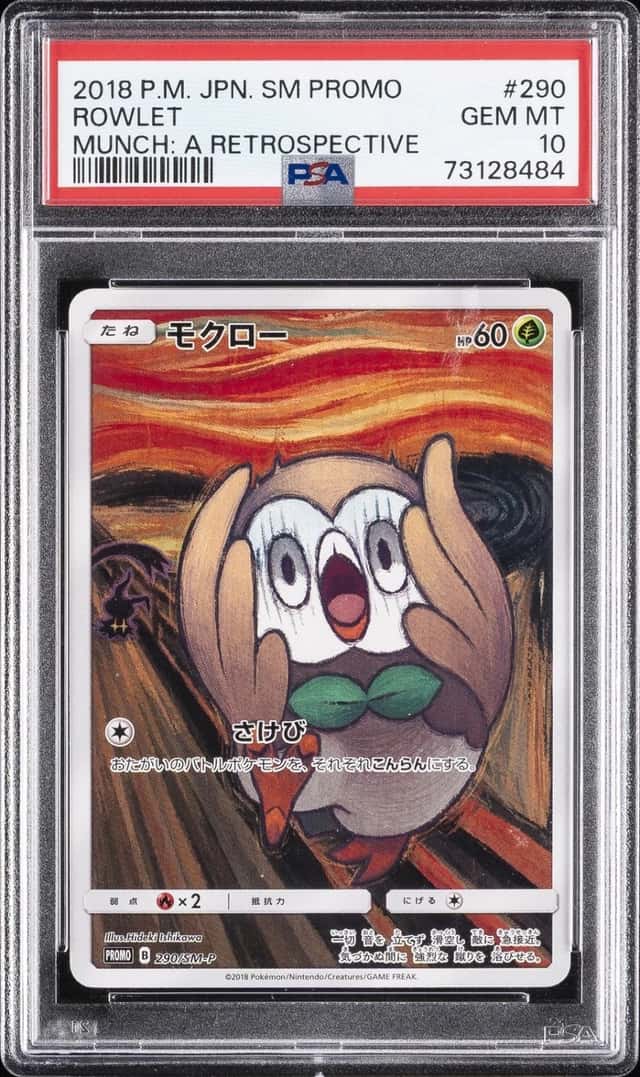2018 POKEMON JAPANESE SM-P PROMO MUNCH: A RETROSPECTIVE #290 ROWLET PSA 10
