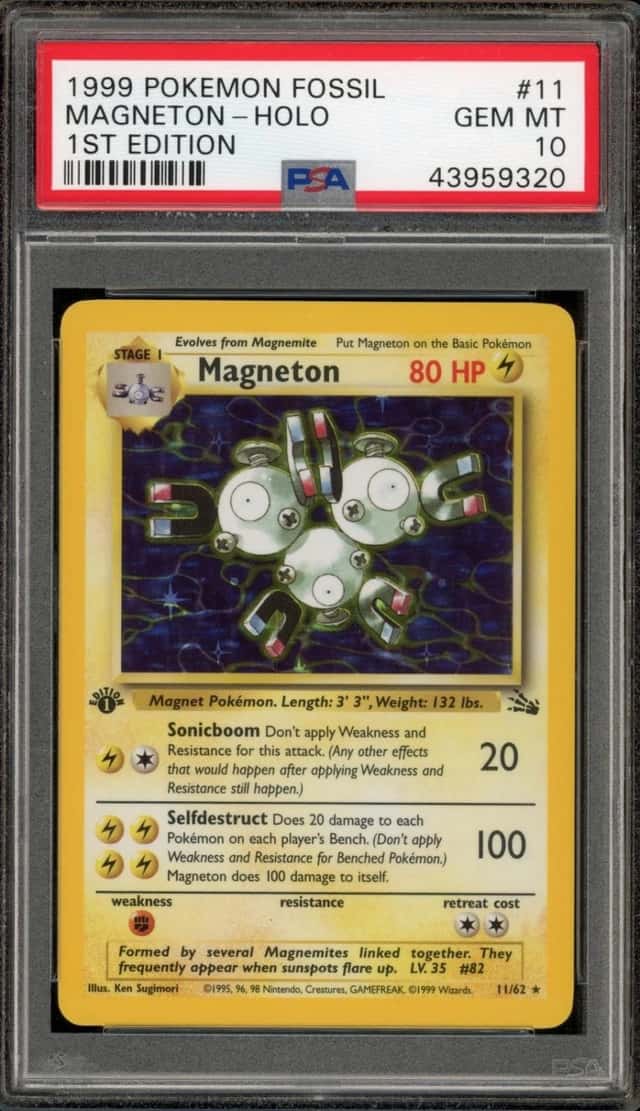 Pokemon Magneton Holo Fossil 11/62 1st Edition PSA 10 Gem Mint