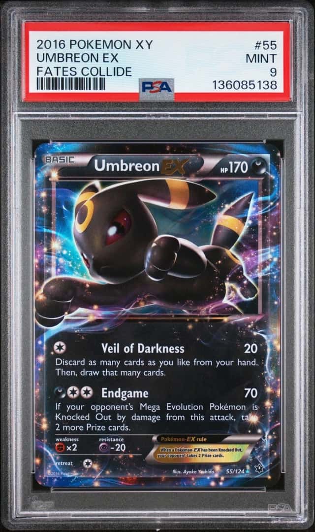 2016 POKEMON XY FATES COLLIDE #55 UMBREON EX PSA 9