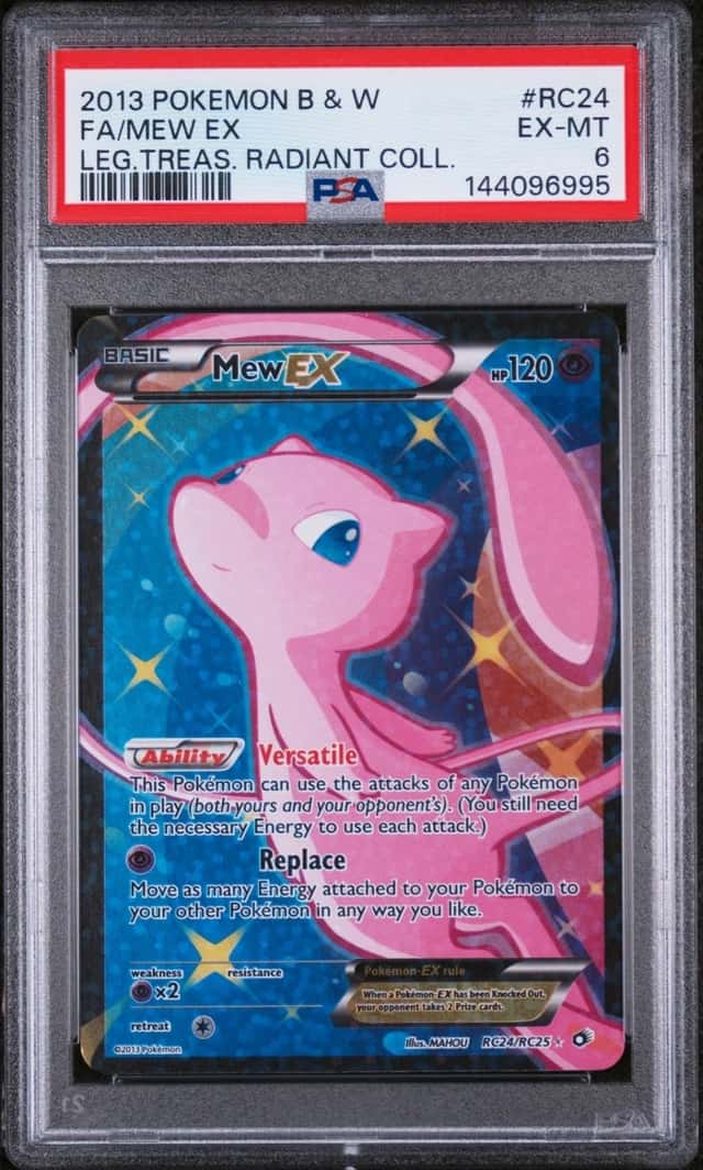 2013 POKEMON BLACK & WHITE LEGENDARY TREASURES #RC24 FULL ART/MEW EX PSA 6