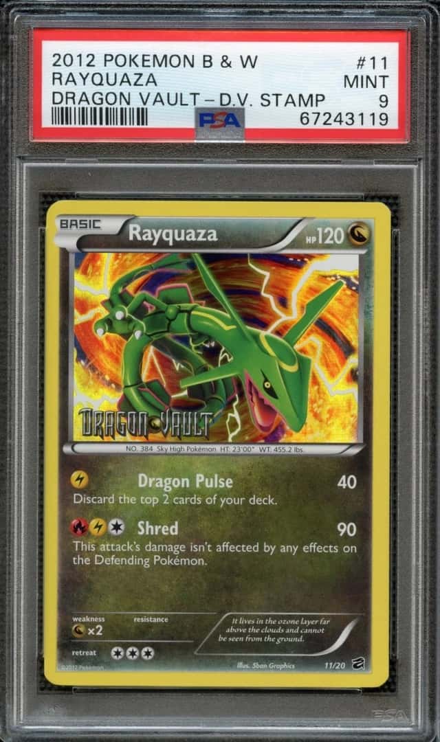 Rayquaza Dragon Vault Stamped Holo Card 11/20 PSA 9 Pop 51 Pokemon B & W 2012