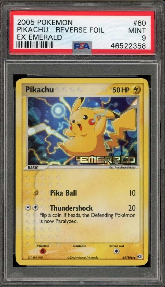 Pokemon Pikachu Reverse Holo Emerald 60/106 PSA 9 Mint