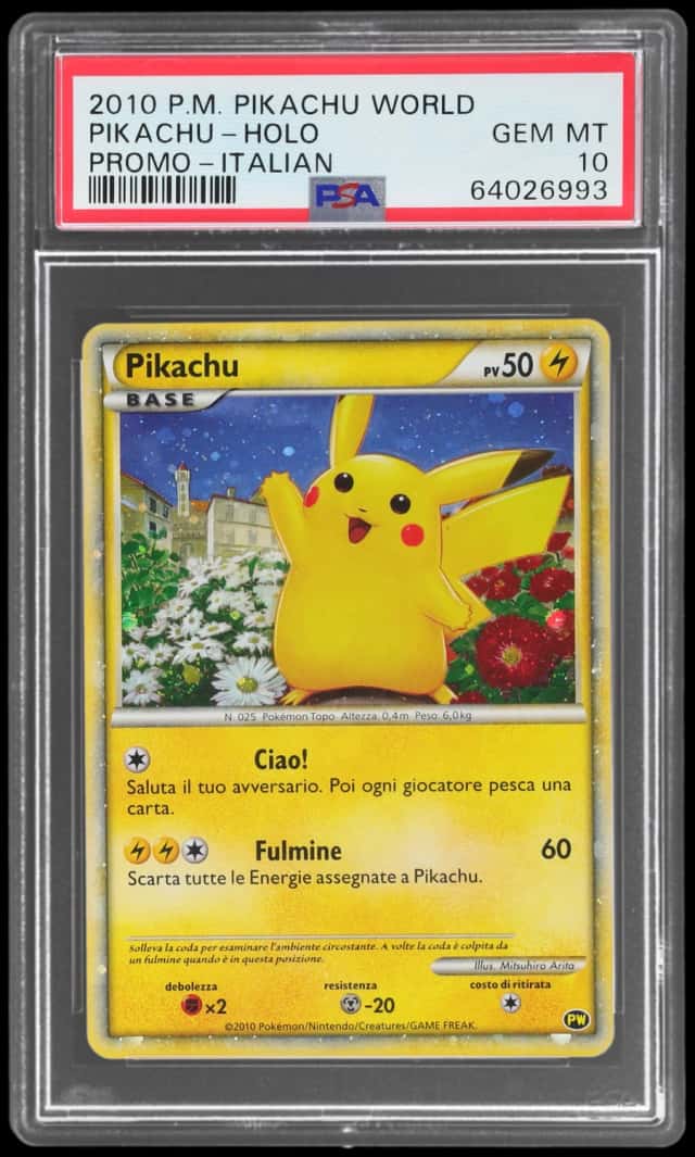 2010 Pokemon Heartgold and Soulsilver Undaunted Italian Holo Pikachu