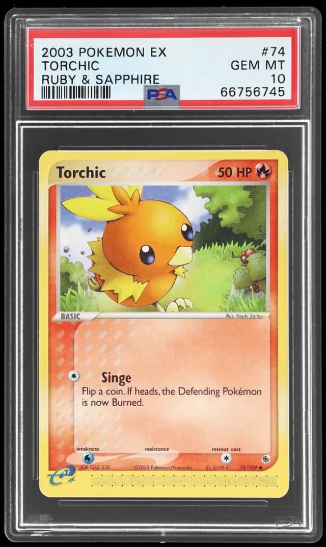 2003 Pokemon Ex Ruby and Sapphire Torchic #74