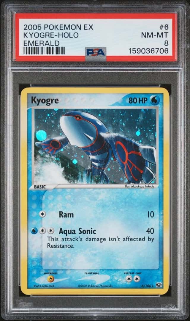 Pokemon Kyogre Holo Emerald 6/106 PSA 8