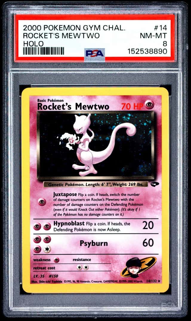 Pokemon Rocket's Mewtwo Gym Challenge Unlimited 14/132 Holo PSA 8