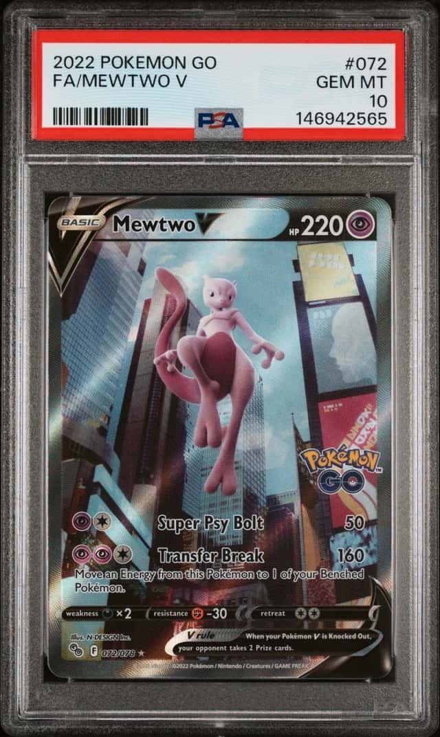 Pokemon Mewtwo V Go Full Alt Art 072 PSA 10 Gem Mint