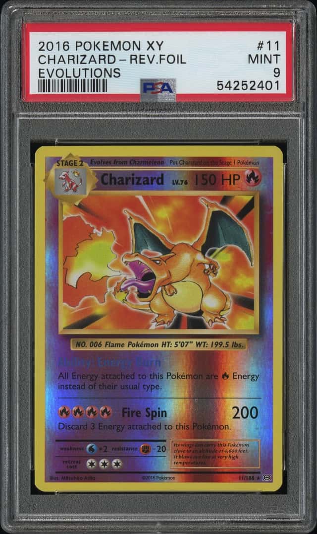 Charizard 11/108 2016 Pokemon XY Evolutions Reverse Holo PSA 9 Mint