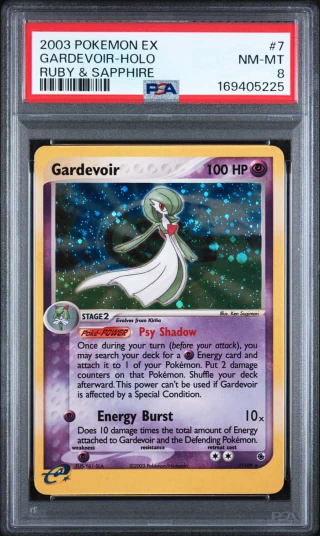 2003 POKEMON EX RUBY & SAPPHIRE #7 GARDEVOIR-HOLO PSA 8