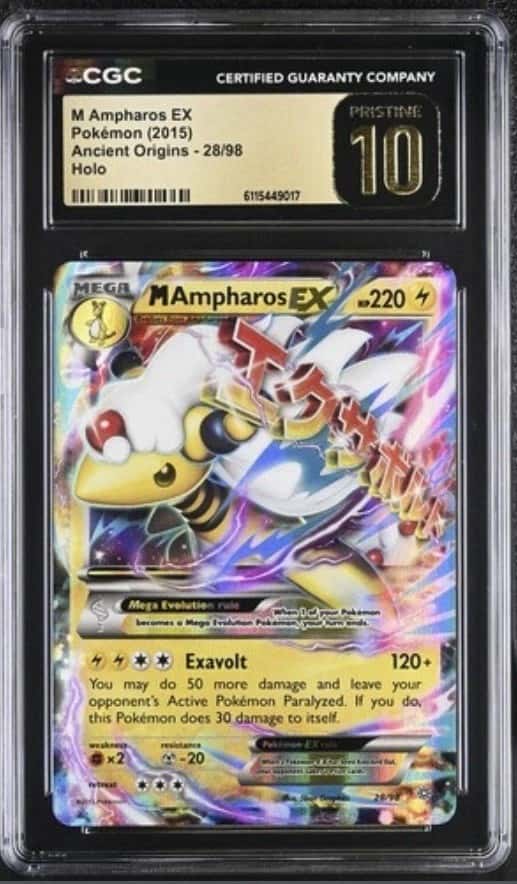 M Ampharos EX 28/98 Pokemon Ancient Origins CGC PRISTINE 10 POP 6!! Like PSA 10