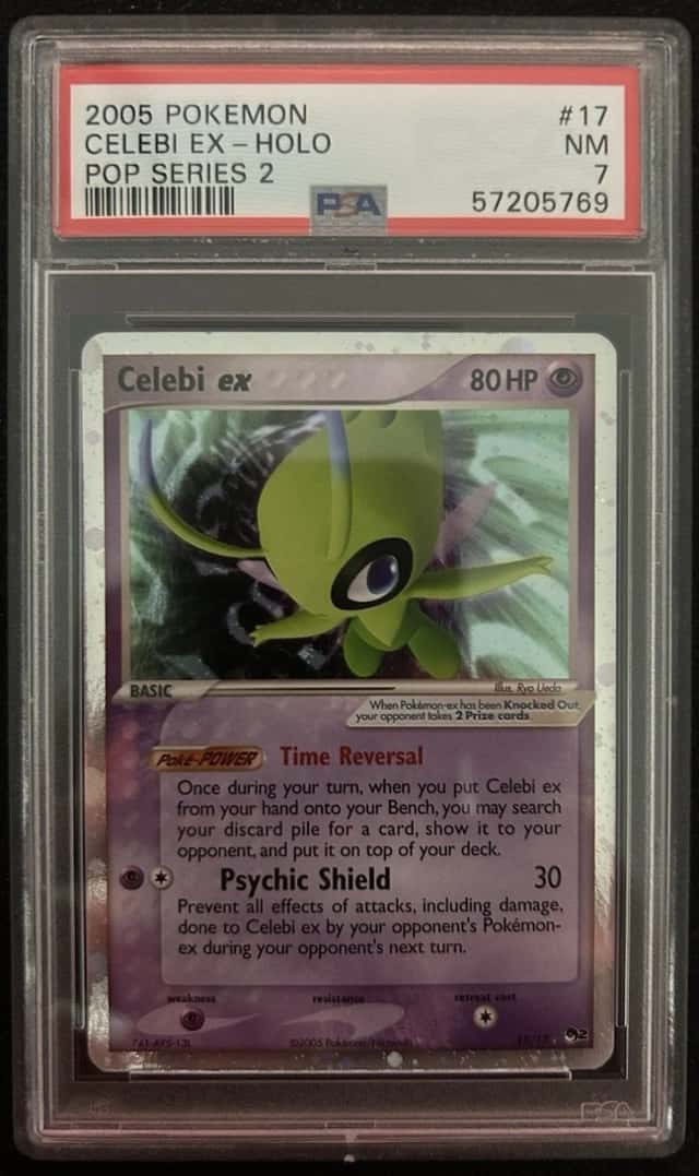 2005 POKEMON POP SERIES 2 #17 CELEBI EX-HOLO PSA 7