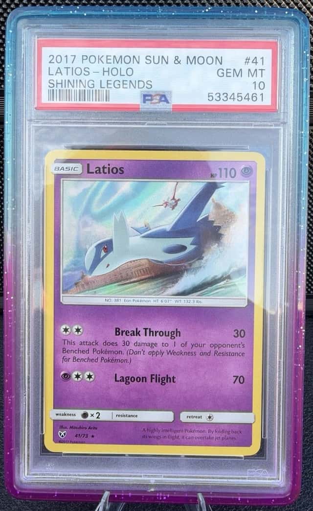 2017 POKEMON SUN & MOON SHINING LEGENDS #41 LATIOS-HOLO PSA 10
