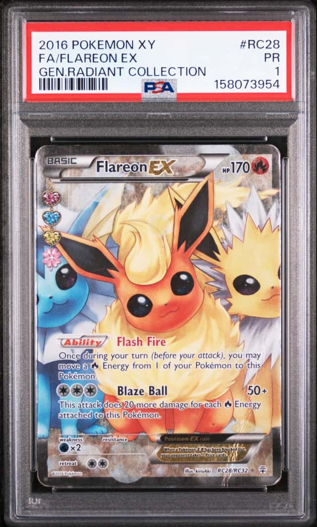 2016 Pokemon XY Generations Radiant Collection #RC28 FA Flareon EX PSA 1 PR