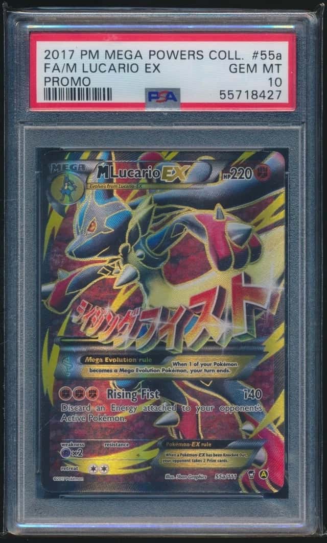 M LUCARIO EX 2017 POKEMON FURIOUS FISTS PROMO FULL ART 55A/111 GRADED PSA 10 GEM
