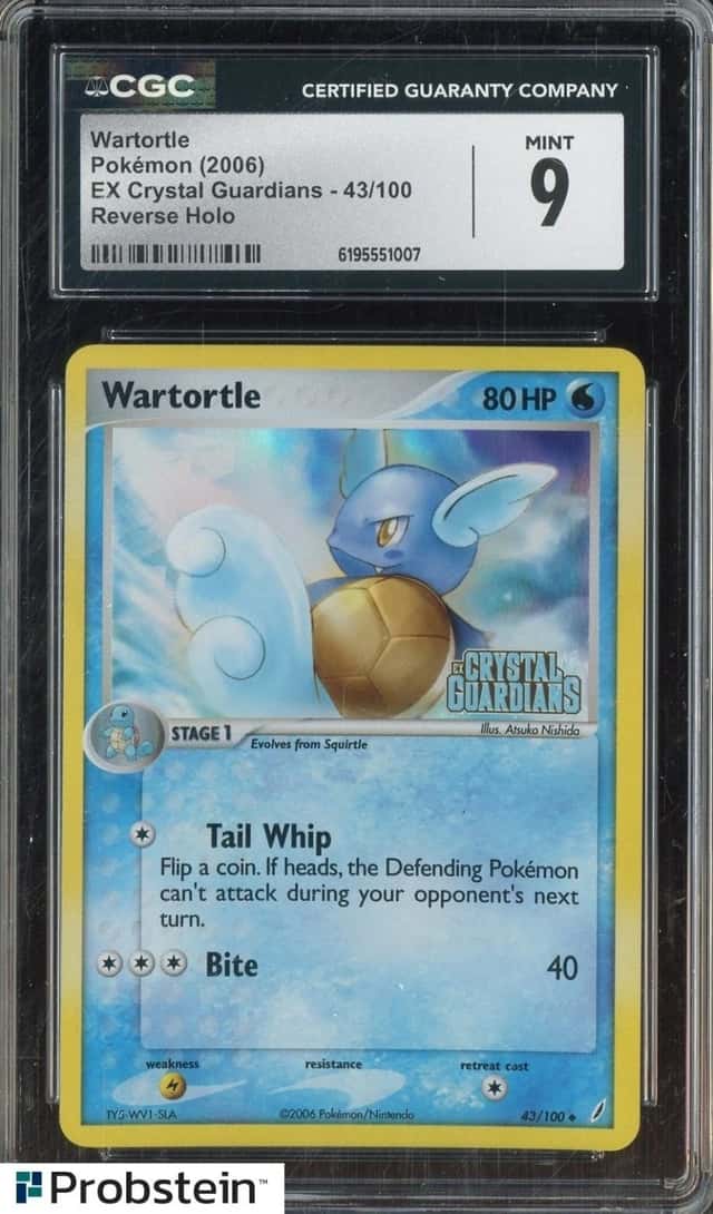 2006 Pokemon EX Crystal Guardians #43 Wartortle Reverse Holo CGC 9 MINT