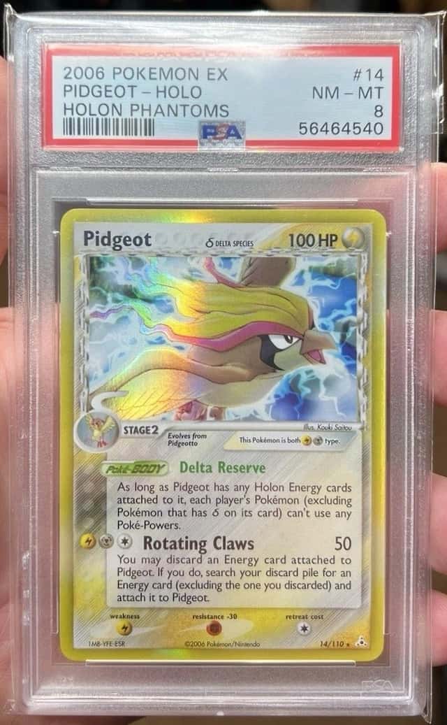 2006 POKEMON EX HOLON PHANTOMS #14 PIDGEOT-HOLO PSA 8