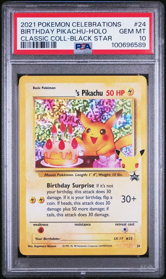 2021 POKEMON CELEBRATIONS CLASSIC COLLECTION #24 BIRTHDAY PIKACHU-HOLO PSA 10-B