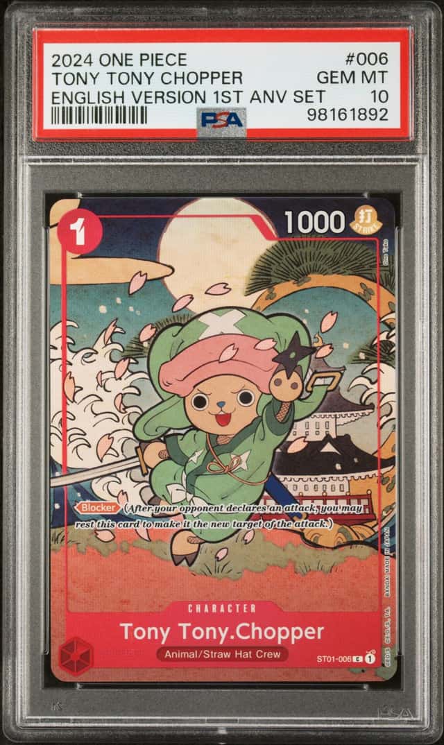 ONE PIECE TONY TONY CHOPPER 2024 1ST ANNIVERSARY SET #006 PSA 10