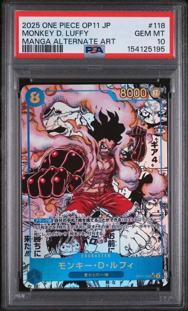 One Piece Monkey D. Luffy Op11 118 Manga Alternate Art Japanese PSA 10 Gem Mint