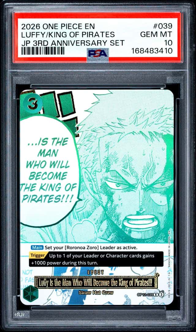 2026 One Piece EN JP 3rd Anniversary Set #039 Luffy/King of Pirates PSA 10