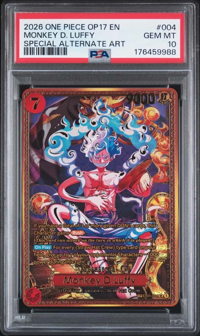 2026 ONE PIECE WORLD'S STRONGEST WARRIORS SPECIAL AA #004 MONKEY D. LUFFY PSA 10