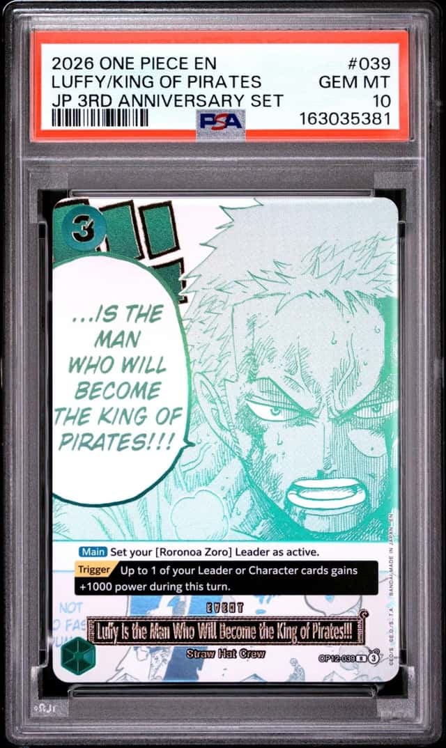 2026 ONE PIECE LUFFY IS THE MAN WHO WILL BECOME THE KING OF PIRATES!!! PSA 10