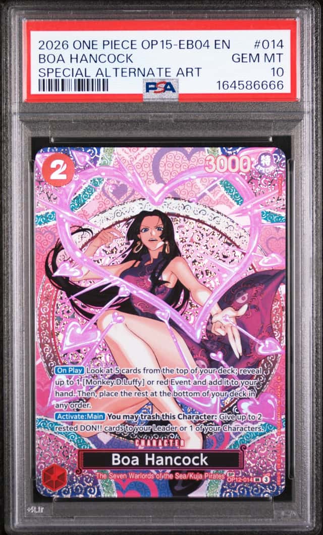 2026 ONE PIECE OP15-EB04 KAMI'S ISLAND SPECIAL ALT ART #014 BOA HANCOCK PSA 10