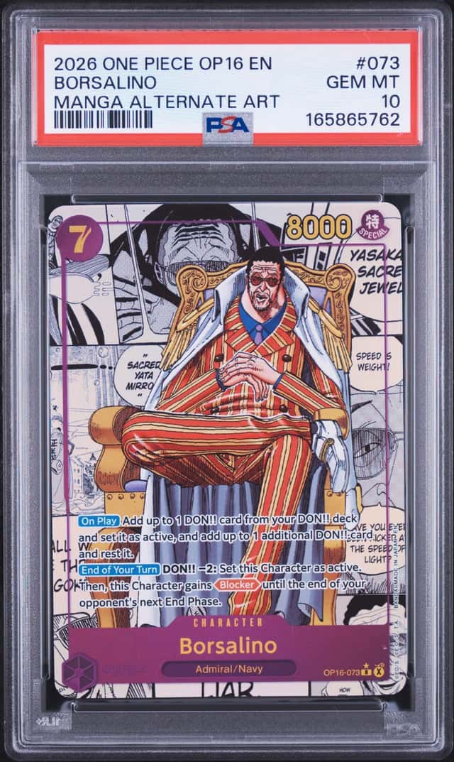 5762 Borsalino 2026 One Piece The Time of Battle #OP16-073 Manga Art SSP PSA 10