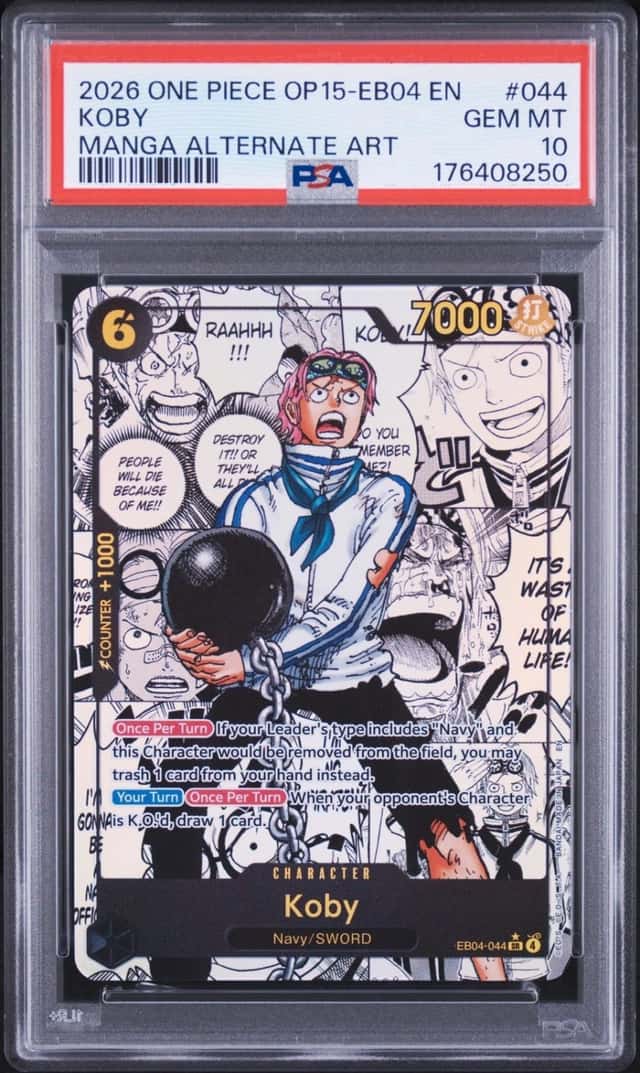 2026 ONE PIECE OP15-EB04-ADVENTURE ON KAMI'S ISLAND #044 KOBY PSA 10