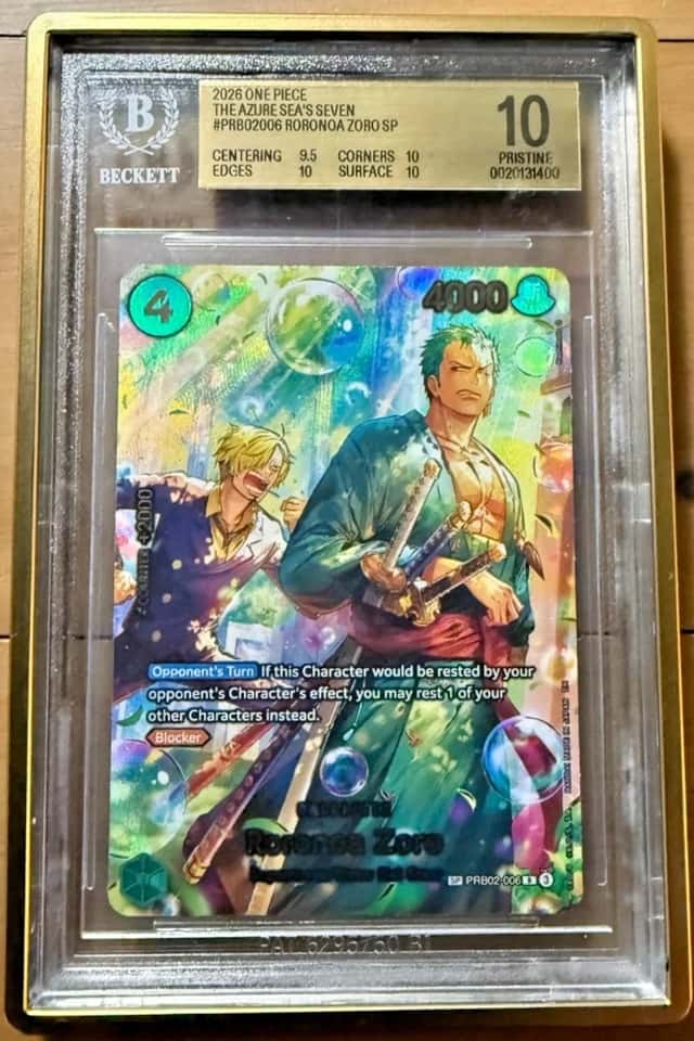 Roronoa Zoro - PRB02-006 (SP)  The Azure Sea's Seven Foil BGS 10 PRISTINE