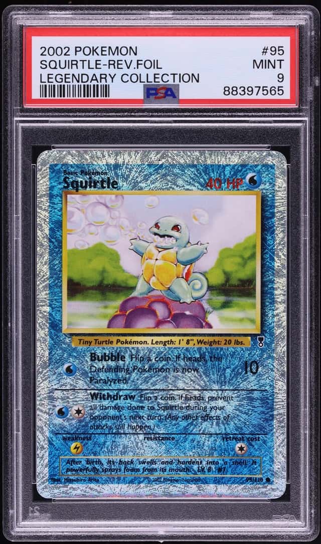 2002 Pokemon Legendary Collection Reverse Holo Squirtle #95 PSA 9 MINT