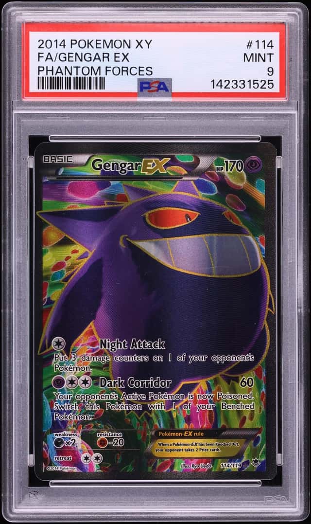 2014 Pokemon XY Phantom Forces Full Art Gengar EX #114 PSA 9 MINT