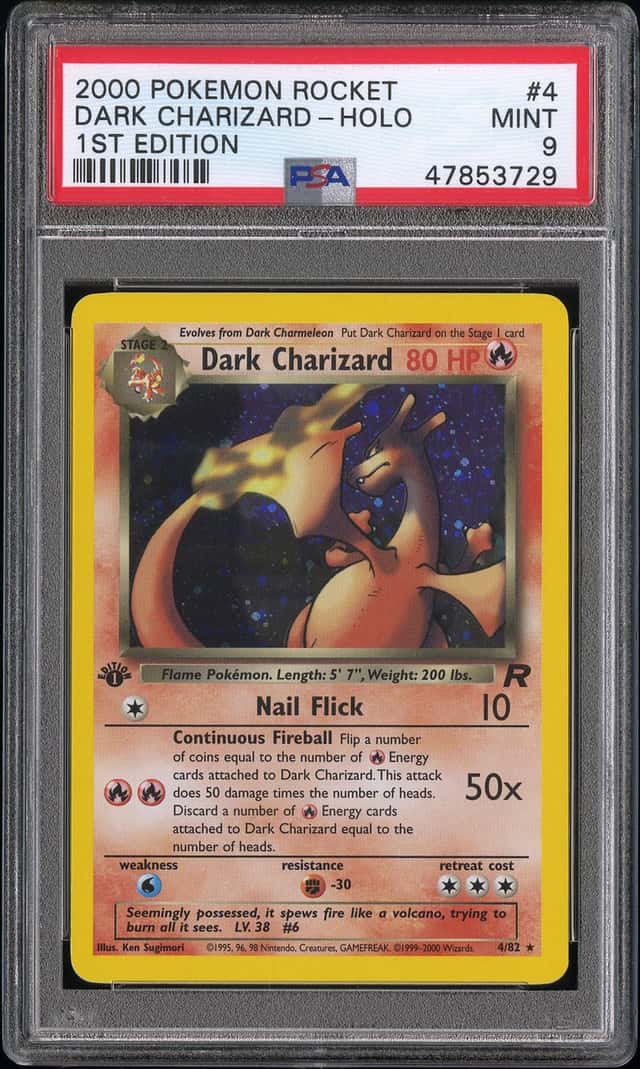 2000 Pokemon Team Rocket 1st Edition Holo Dark Charizard #4 PSA 9 MINT