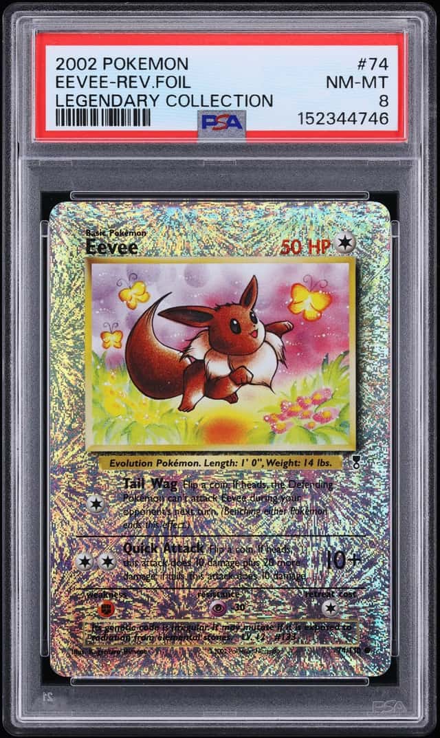 2002 Pokemon Legendary Collection Reverse Holo Eevee #74 PSA 8 NM-MT