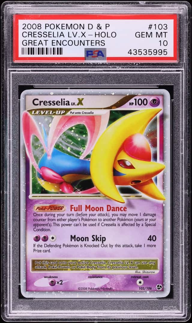 2008 Pokemon Diamond & Pearl Great Encounters Holo Cresselia Lv.X #103 PSA 10 GEM MINT